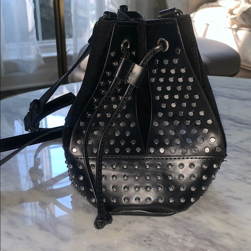 Zara cross body studded mini bucket bag